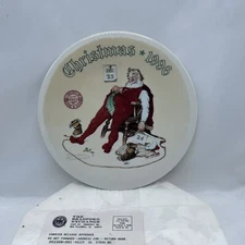 THE BRADFORD EXCHANGE SANTA Norman Rockwell Christmas Plate-1996 collectible VTG