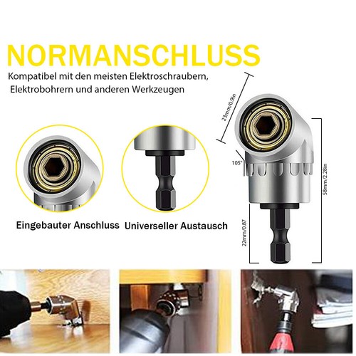 Winkelschrauber Vorsatz Adapter Winkelaufsatz Akkuschrauber Bithalter 1/4" DHL - Bild 13 von 28
