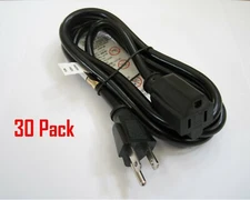 30 Pack 10Ft Premium 16AWG AC Power Cord Extension NEMA 5-15P to 5-15R Cable UL