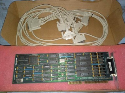 77000211 Digi AccelePort Xem ISA Adapter AND DB-25 x 8 Cable NOS