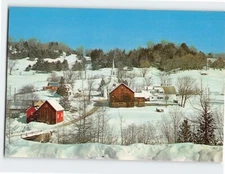 Postcard Quaint farm village on a beautiful winter day, Picturesque Vermont