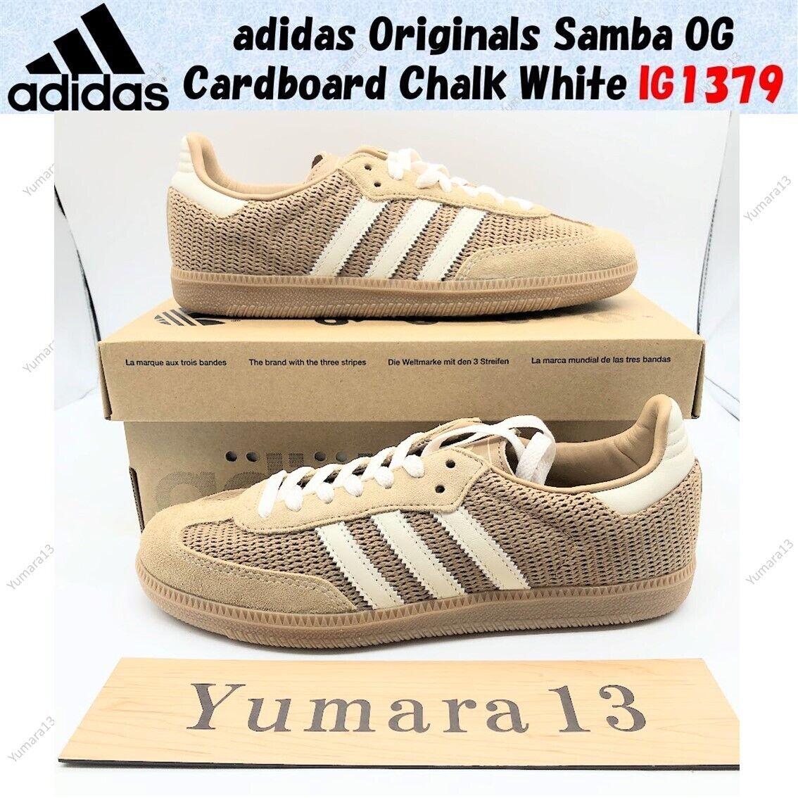 adidas Originals Samba OG Cardboard Chalk White IG1379 Men's adidas Originals Samba OG Cardboard Chalk White IG1379 Men's