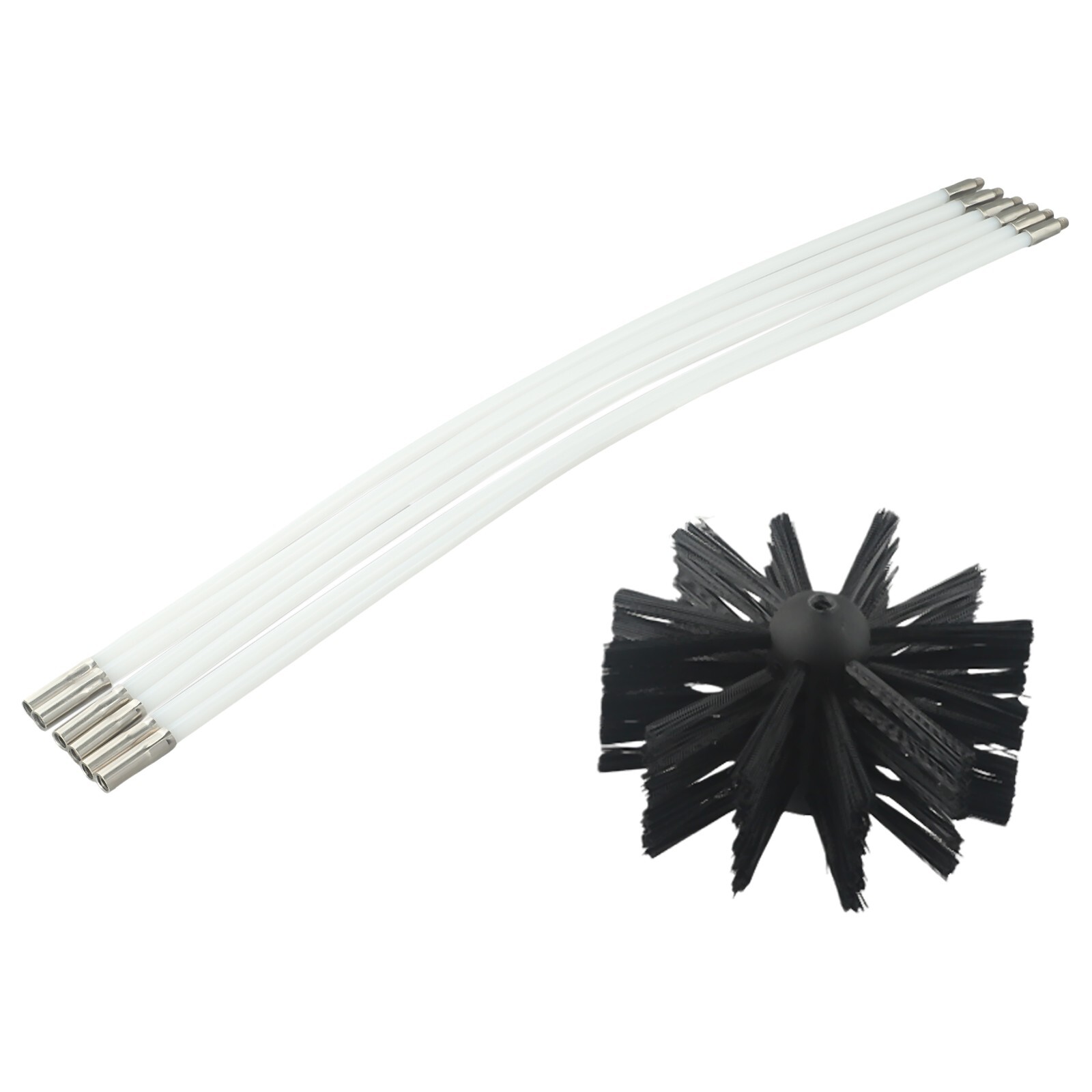 Chimney Cleaning Brush Head with Rod for Electric Drill Inner Wall Scrubber