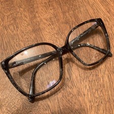 VTG NOS Marchon Italy Black Silver Grey Square Bold Sunglass Frame Big Eyewear