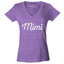 Mimi Grandma Women's V-Neck Shirt Mother's Mothers Mum Day Cute Sweet Gift Tee