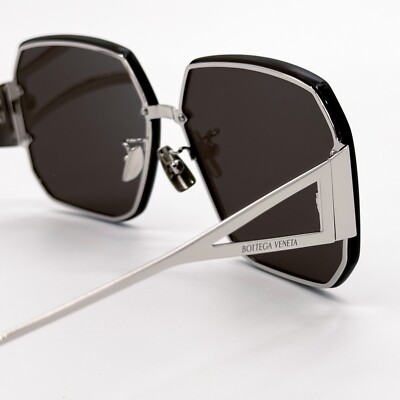 NEW BOTTEGA VENETA BV1085SA 001 SILVER GREY WOMEN SUNGLASSES  display picture 3