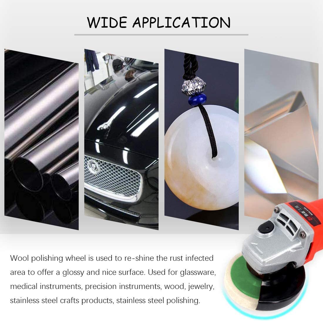 10Pcs 4'' Wool Polishing Wheels Buffer Pads Felt Polishing Finishing Wheels Disc