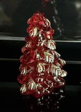 Mosser Glass RED MINI Christmas Tree Hand-Painted PINE Needles - 2.75" tall