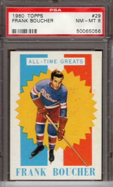 1960 Topps #29 Frank Boucher HOF PSA 8 All-Time Greats ATG Pre .5 grading