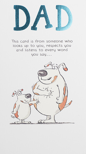 Funny Dogs Respect Dad Happy Birthday Card – Cheeky Humour Greeting Card