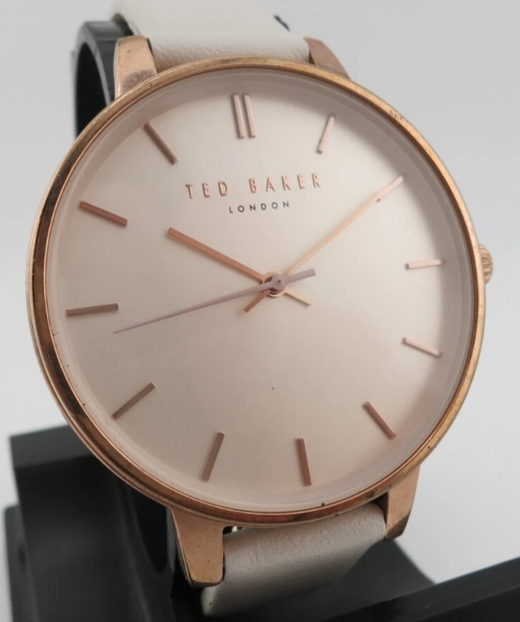 Reloj para mujer Ted Baker esfera oro rosa cuero blanco - TE50647010 - batería nueva Foto 2 de 4