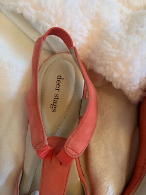 NWOT Deer Stags Orange Leather Wedge Sandals Size 8.5 | eBay display picture 3