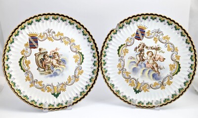 Sehr seltene Veuve Perrin, Marseille, handbemalte Teller aus Fayence, um 1770