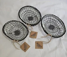 Set of 3 Soap Dish Metal wire and Glass Bathtub in Primitive