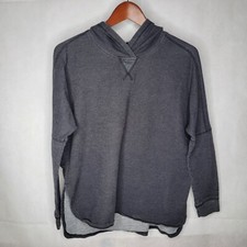 The North Face Hooded Sweatshirt Gray Lightweight Knit Pullover Long Sleeve S