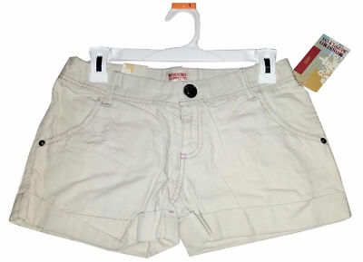 Mossimo Damen Niedrigster Anstieg Mini Shorts, Beige, Größe 1