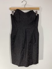 Urban Outfitters Silence + Noise SZ: 2 Strapless Dress Black Pockets Brocade