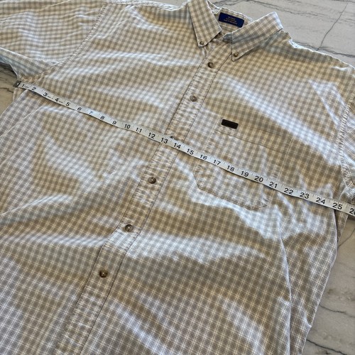 Pendleton Men's Classic 100% Cotton Button Down S/S Shirt - XL Beige Check - Picture 9 of 10
