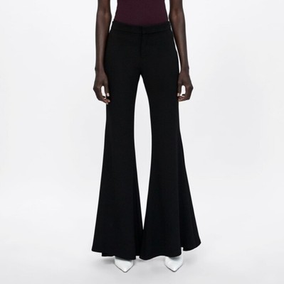 Zara Negro Pantalones Acampanados Bell inferior. | eBay