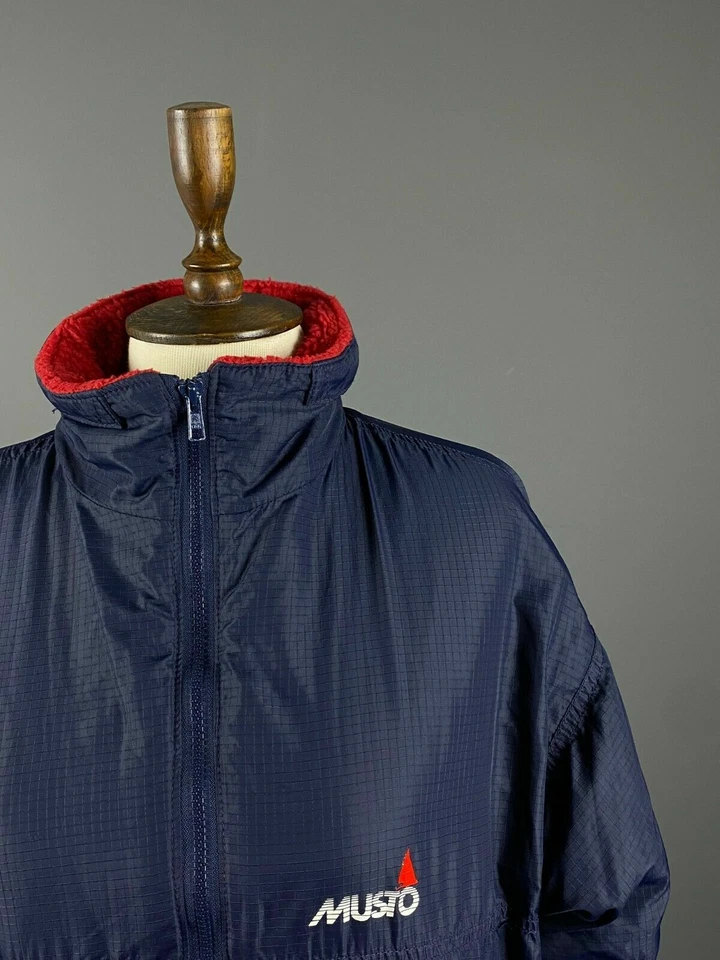 Chaqueta de bombardero interior polar cremallera completa azul Musto Yachting para dama talla S Foto 4 de 4