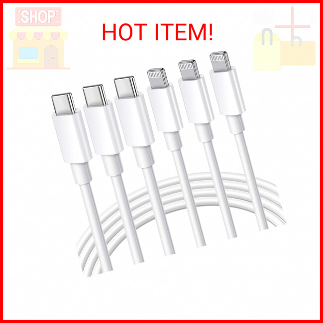 Ximytec [MFi Certified] USB C to Lightning Cable 3Pack 10FT iPhone Fast Charger-image