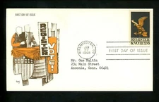 US FDC #1344 Marg M-18 1968 Washington DC Register & Vote
