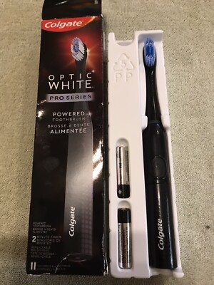 Colgate 360 Optic White Pro-Series Battery Black Toothbrush Open Box