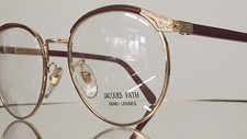 Vintage JACQUES FATH PARIS eyeglasses JF 01 NEW metal gold / burgundy RETRO