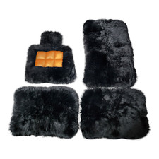 Genuine 2" Sheepskin Colored Trim floor mats for Rolls Royce Phantom 2018 - 2025