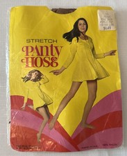 Vtg 70s Retro Mod Pantyhose Nylons New In Package One Size Off Beige Made in USA
