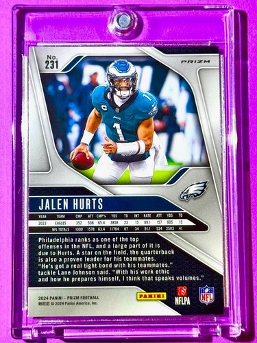 Jalen Hurts RARE ORANGE DISCO REFRACTOR PANINI PRIZM EAGLES INVESTMENT CARD MINT - Picture 6 of 7