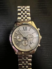 Michael Kors Men's Lexington Chrono Silver Dial Silver-tone 42MM Watch