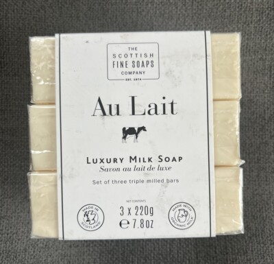 Scottish Fine Soaps Stückseife Au Lait 300g - Mit Hafermilch & Sheabutter, Luxuriöse Gästeseife