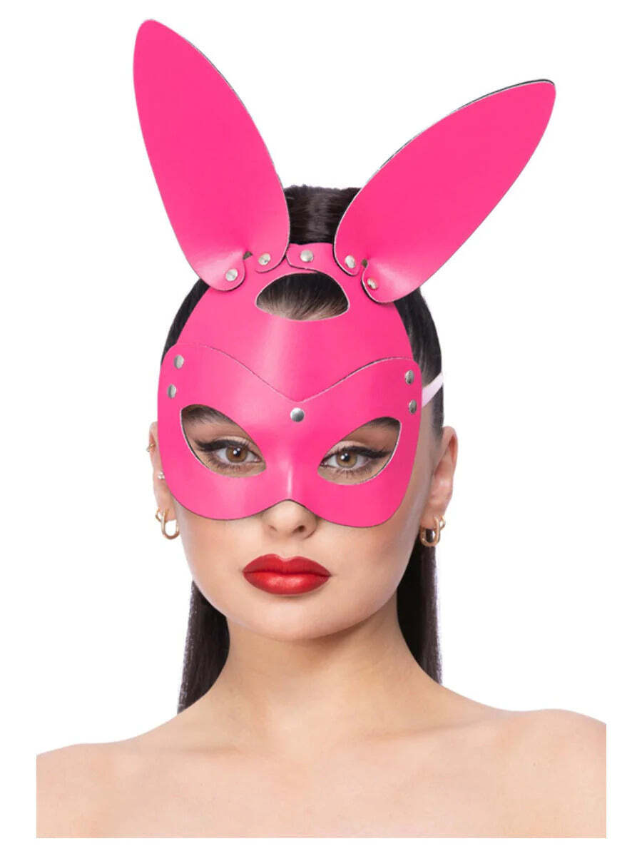 Fever Pink Mock Leather Rabbit Mask Adult Fever Pink Mock Leather Rabbit Mask Adult
