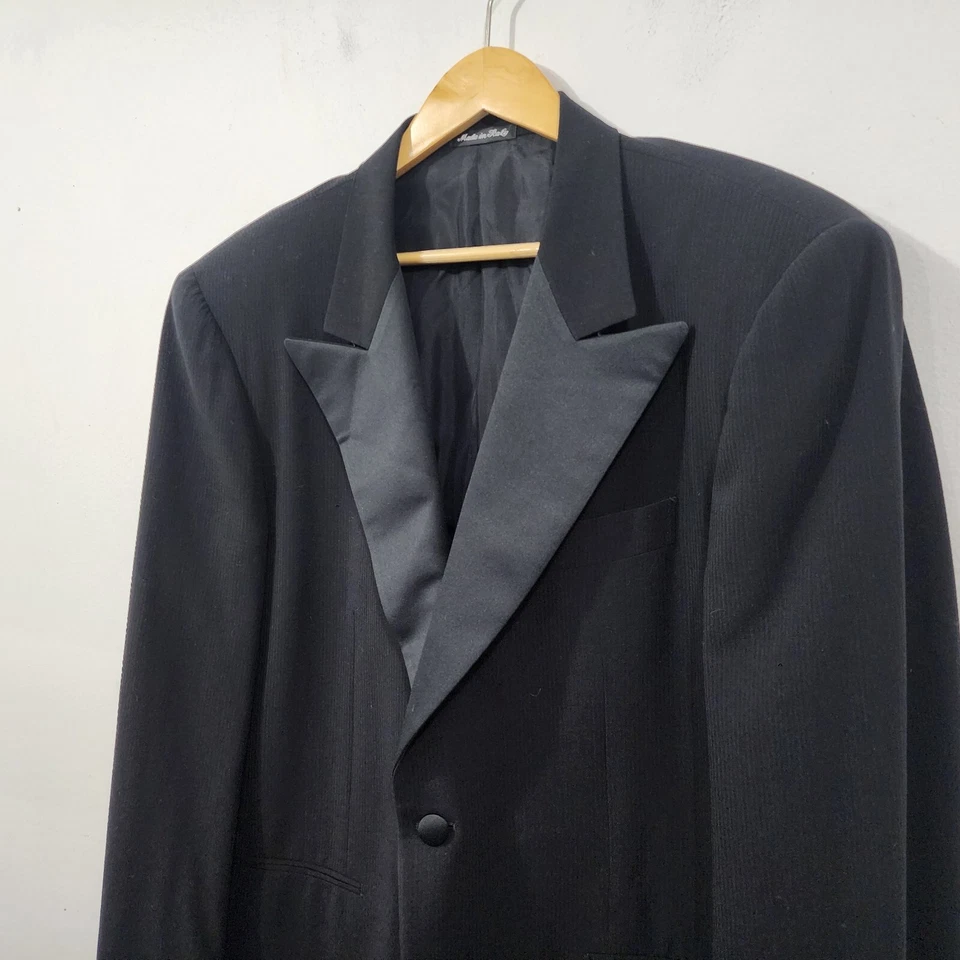 Chaqueta de Esmoquin Pal Zileri Lana 1 Botón Rayas Negras IT 50R US 40R Italia Caída 8 Foto 4 de 4