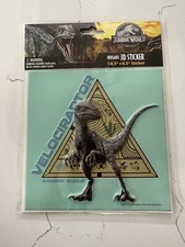 Jurassic World Reusable 3D Velociraptor Dinosaur 16.5"x6.5" Sticker Books Locker