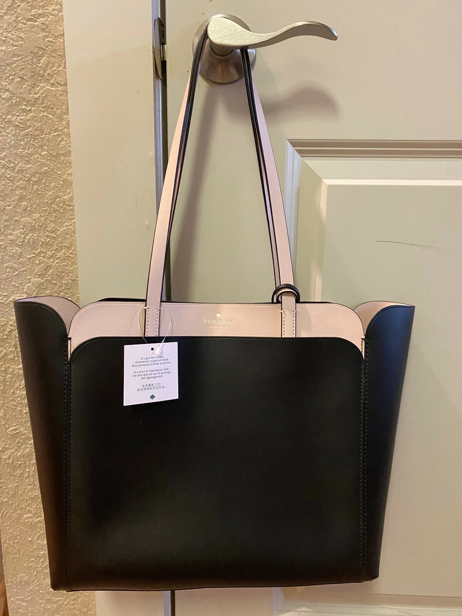 Kate Spade Black & Pink Magnolia Street Double Pocket Tote Bag