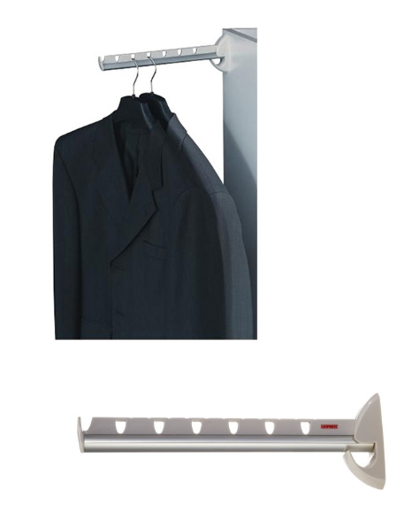 Appendiabiti A Parete Leifheit Airette - Ripiegabile, Argento/Bianco, Per 7 Grucce - Foto 6