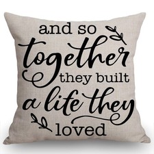 Farmhouse Style Decorative Throw Pillow Case Cushion Cover 18 x 18 for Sofa C...