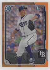 2015 Bowman Chrome Prospects Orange Wave Refractor Matt Andriese #BCP67 0b5