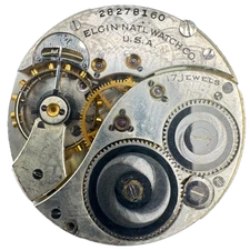 Antique 12s 1925 Elgin 17 Jewel Mechanical Hunter Pocket Watch Movement 344 USA