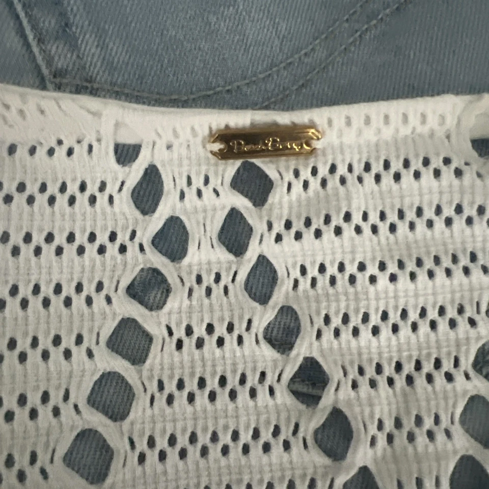 Cobertura feminina Beach Bunny com franjas para natação pequena usada - Imagem 3 de 4