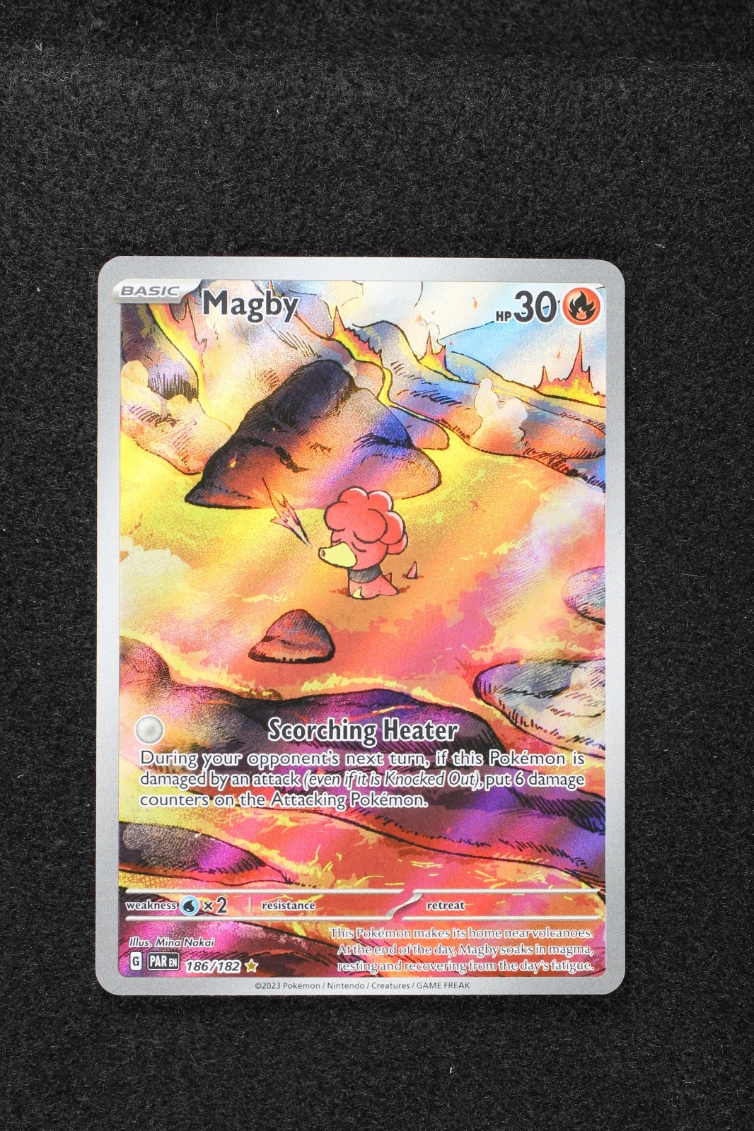 Magby 186/182 Illustration Rare Paradox Rift Pokemon Near Mint