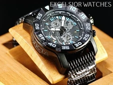 Invicta RACING JM LIMITED EDITION Chronograph Quartz Stinless Mesh BLACK Watch