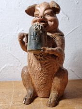 Antike Hofbräuhaus 1764 Figur Gefäß, Brauereikrug, Bierkrug 21cm Bodenmarke