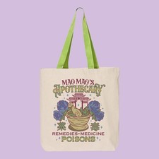 Apothecary Poisons Contrast Handle Tote Bag, ...