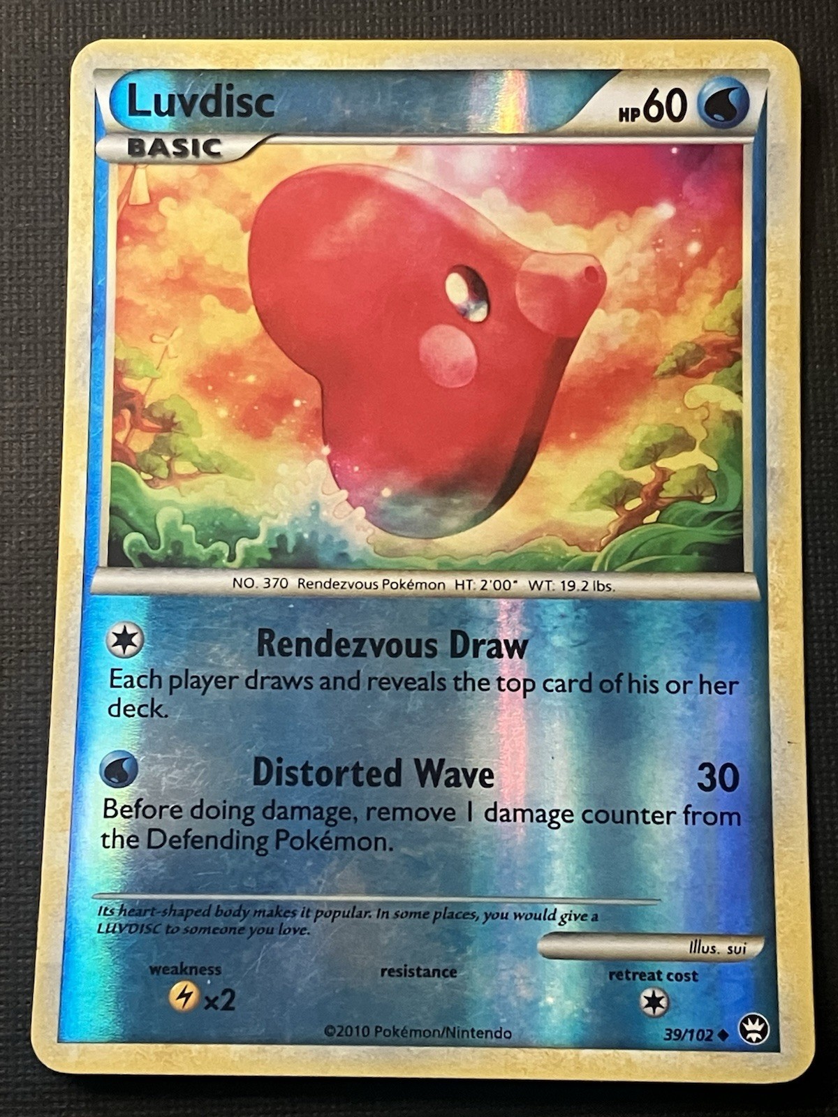 Luvdisc 39/102 Pokemon Heartgold & Soulsilver Triumphant 2010 Reverse Holo LP