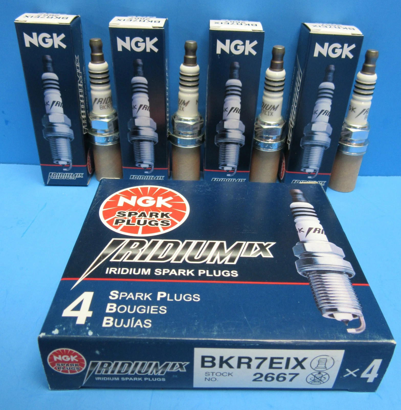 Set of 4 Spark Plugs NGK 2667 OEM # BKR7EIX Iridium IX Made in Japan