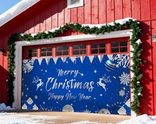 Christmas Garage Door Banner Cover Reindeer Holiday Outdoor Decor 192x84 Inch