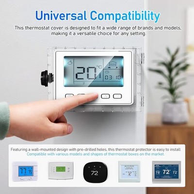 TRJ Thermostat Lock Box with Key, Large Thermostat Cover with Lock for Thermo...